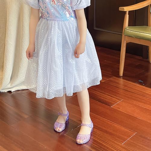 Image of techcity Princess Girls Sandals Dress Up Dance Party Cosplay Jelly Shoes for Kids Toddler Mary Janes