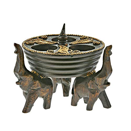 A Trio Of Majestic Elephants Hand Carved Rain Tree Wooden Candle Holder | Animal And Nature Inspired Candle Holder For All Occassion | Kitchen Bedroom Living Room Home Decoration #TOP1