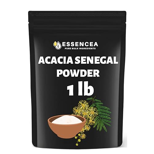 Essencea Acacia Senegal Powder 1lb Pure Bulk Ingredientes Rico en fibra Polvo de fibra soluble Sin OMG y sin gluten (16 onzas)