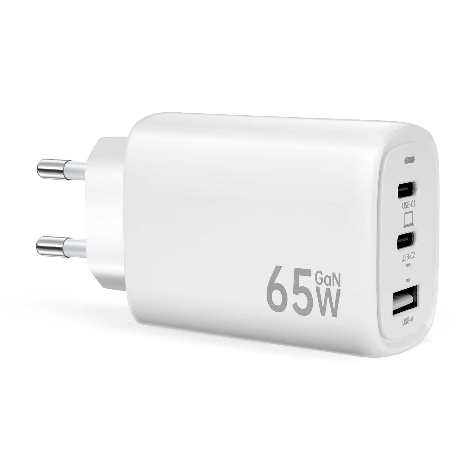USB C Ladegerät 65W 3 Ports Mehrfach Stecker PD Schnellladegerät mit USB A und USB C Netzteile, USB Charger Adapter für Apple iPhone 17 16 15 14 13 12 11 X 8 7 6 Pro Max, iPad Samsung,Handys (Weiß)