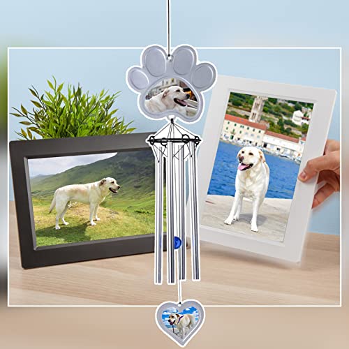 Expawlorer Pet Memorial Gifts Dog Wind Chimes - Pawprint Dog Memorial Gifts Remembrance Pet Loss Gifts Metal Cast Wind Chime With Heart-Shaped Pendant Loss Of Dog Sympathy Gift Memento For Dogs Cats #TOP2