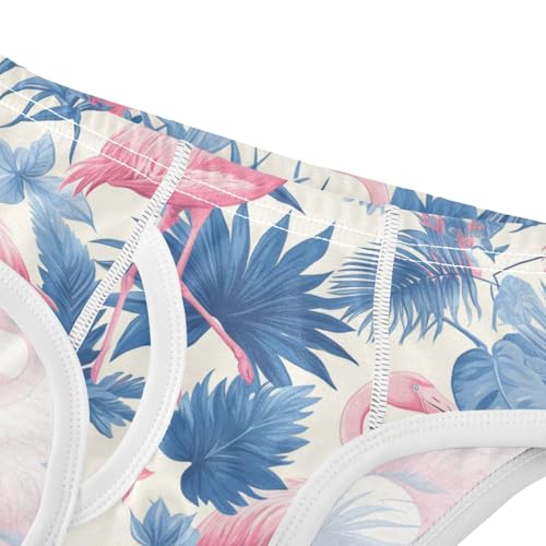 KLL Foliage Pink Flamingos Toddler Boys Pure Cotton Training Underwear Cute Children Panties4