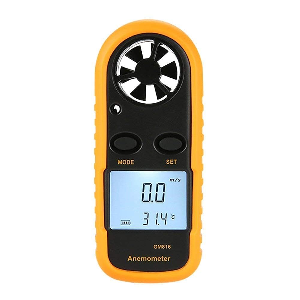 FBLXE Anemometer Handheld, Digital LCD Backlight Wind Speed Meter Gauge, Light Weight Air Flow Velocity Measurement Thermometer for Meteorology, Windsurfing, Kite Flying, Sailboats, Surfing