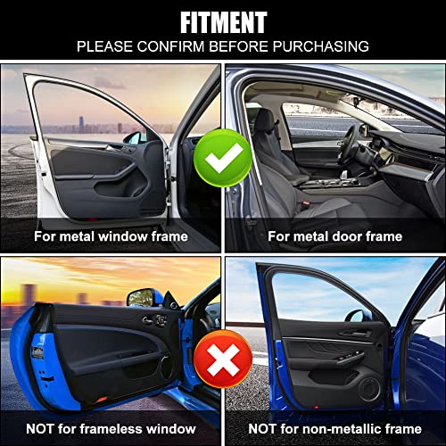Greceyou 2Pcs Car Side Window Sun Shades, Universal Magnetic Sunshades Privacy Curtains, Protection From Sun Heat And Uv, Car Front Window Shade For Driver And Baby (Silver+Black, 2Pcs Front Windows) #TOP4