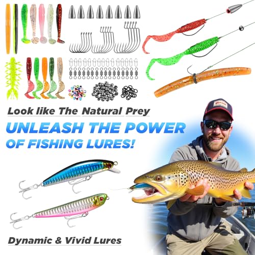 Image of PLUSINNO Fishing Backpack with Fishing Rod and Reel Combos Tackle Boxes, Waterproof Tackle Backpack for Fishg Gear with Rod Holder, Fish Gifts for Men with Tool Kit