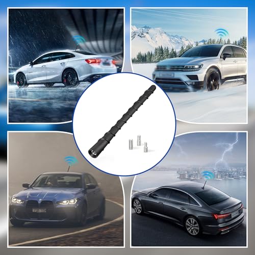 Autoantenne Kurz Auto Dachantenne Kfz Stabantenne Ersatz für Autoradio, 18cm Universal Kfz Autoradio Antenne für alle Modelle mit hochwertigem FM DAB Empfang
