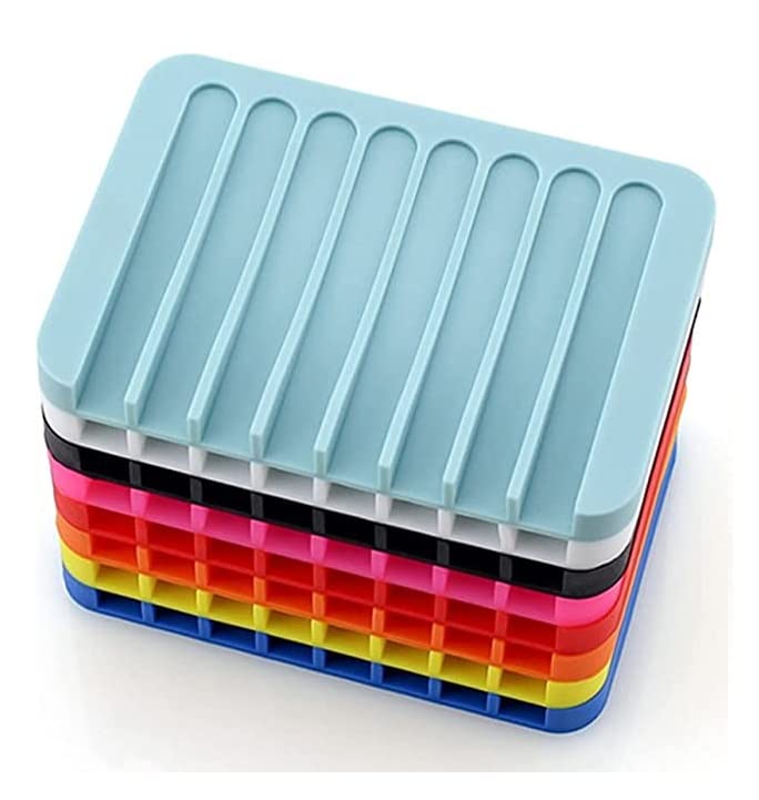 Besillia 6 Pack Silicone Waterfall Soap Dish Saver Holder, Colorful Soap Tray Drainer for Shower Bathroom Kitchen,Self Draining Waterfall Soap Saver Tray for Kitchen(Random) (B0C6MPPNY1) Amazon Price History, Amazon Price Tracker