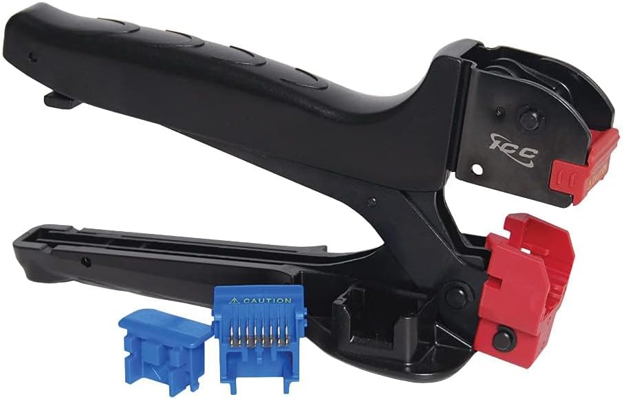 ICC JackEasy 4-Pair Termination Tool for ICC Keystone Jacks Only - Cat6a, Cat6, Cat5e, and Voice Jacks - Professional Handheld, Tabletop, Network Cable Crimp Tool