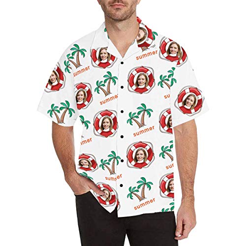 Custom Girlfriend Face Hawaiian Shirt Photo Personalized Tee for Boyfriend Husband Or Father