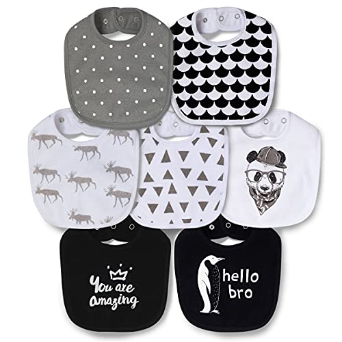 Image of Maiwa Waterproof Terry cloth Baby bibs with Snaps for newborn girl boy, drool and teething for baby