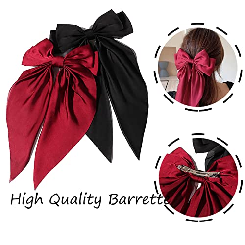 Pinza para cabello con lazo negro largo Kefley miniatura 6