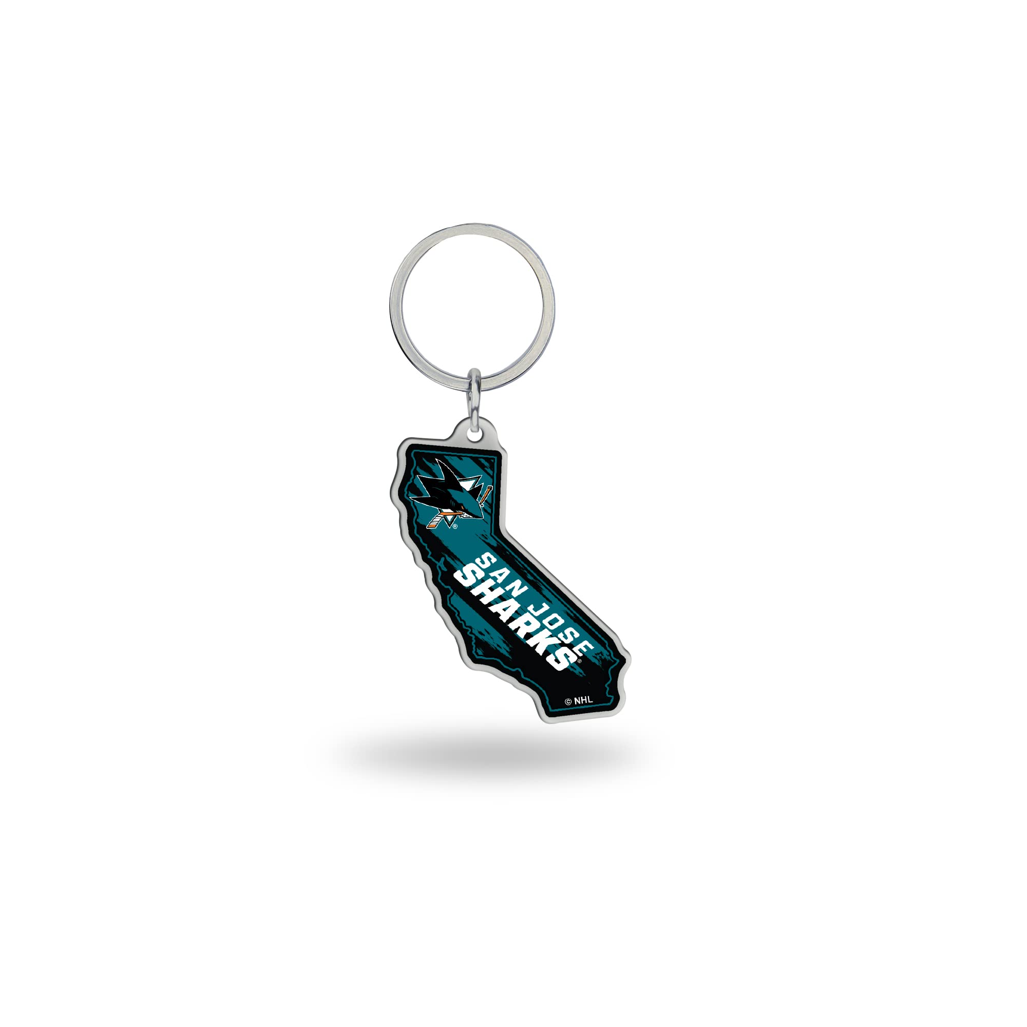 Rico Industries NHL Hockey San Jose Sharks State Shape Keychain