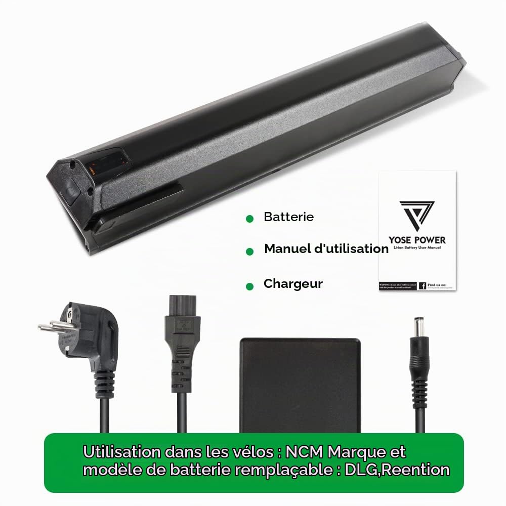Batterie Vélo Électrique 36V 13Ah 5Pin Port USB pour Moteur 36V 250W-700W | Compatible Telefunken M920, XC920, CX921, Zündapp Z801, Fitifito FT26 Ebike