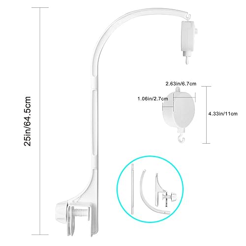 Miniatura 3 de 25 pulgadas bebé musical cuna móvil cama campana titular de cama infantil juguetes de decoración de la caja de música giratoria tuerca tornillo