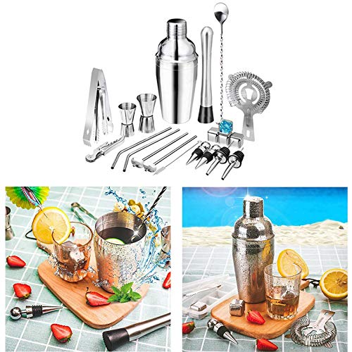 Kit Bartender 22 Piezas Coctelera y Herramientas Bar miniatura 5