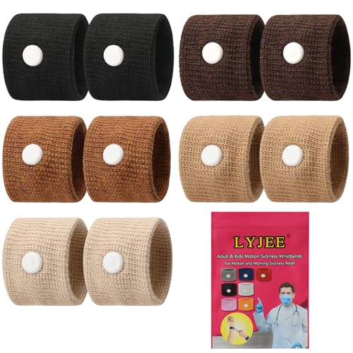 LYJEE Pulseiras de enjôo para adultos e crianças, alívio de náuseas para mulheres grávidas, pulseira de enjôo para navio de cruzeiro essenciais