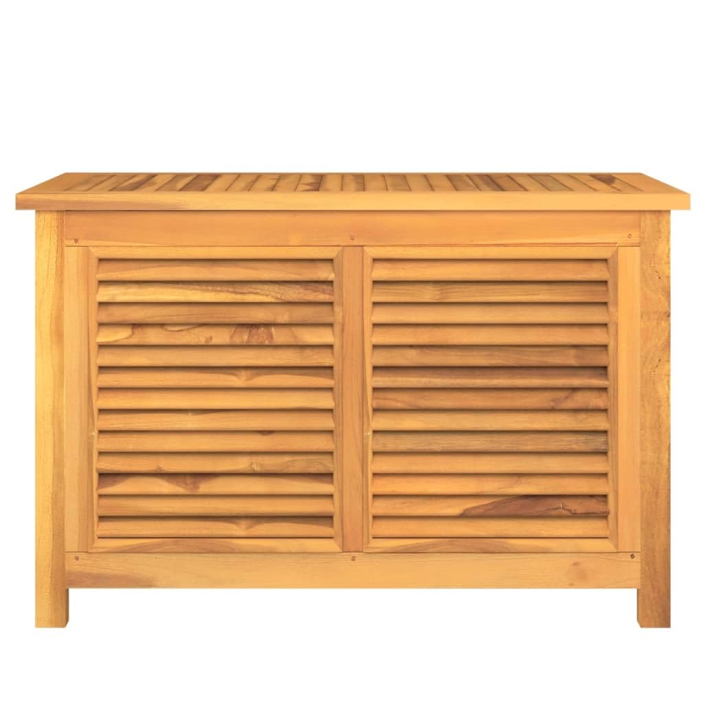vidaXL Caja de almacenaje de jardín con Bolsa Teca Maciza 90x50x58 cm, Caja de almacenaje, baúl para Mantas, baúl de jardín, baúl de Herramientas