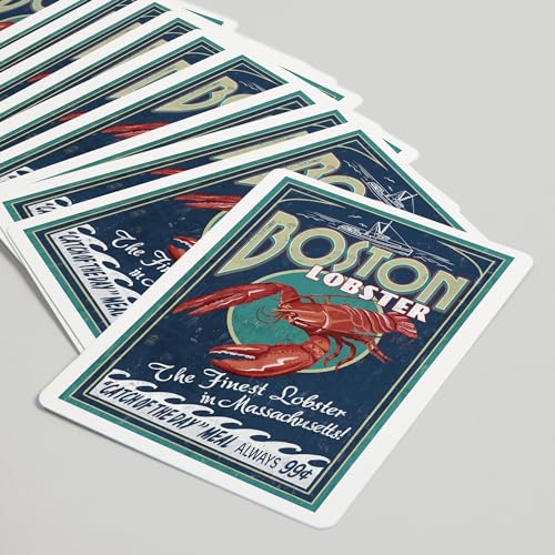 Baraja Boston Vintage Langosta, 52 naipes póker miniatura 5