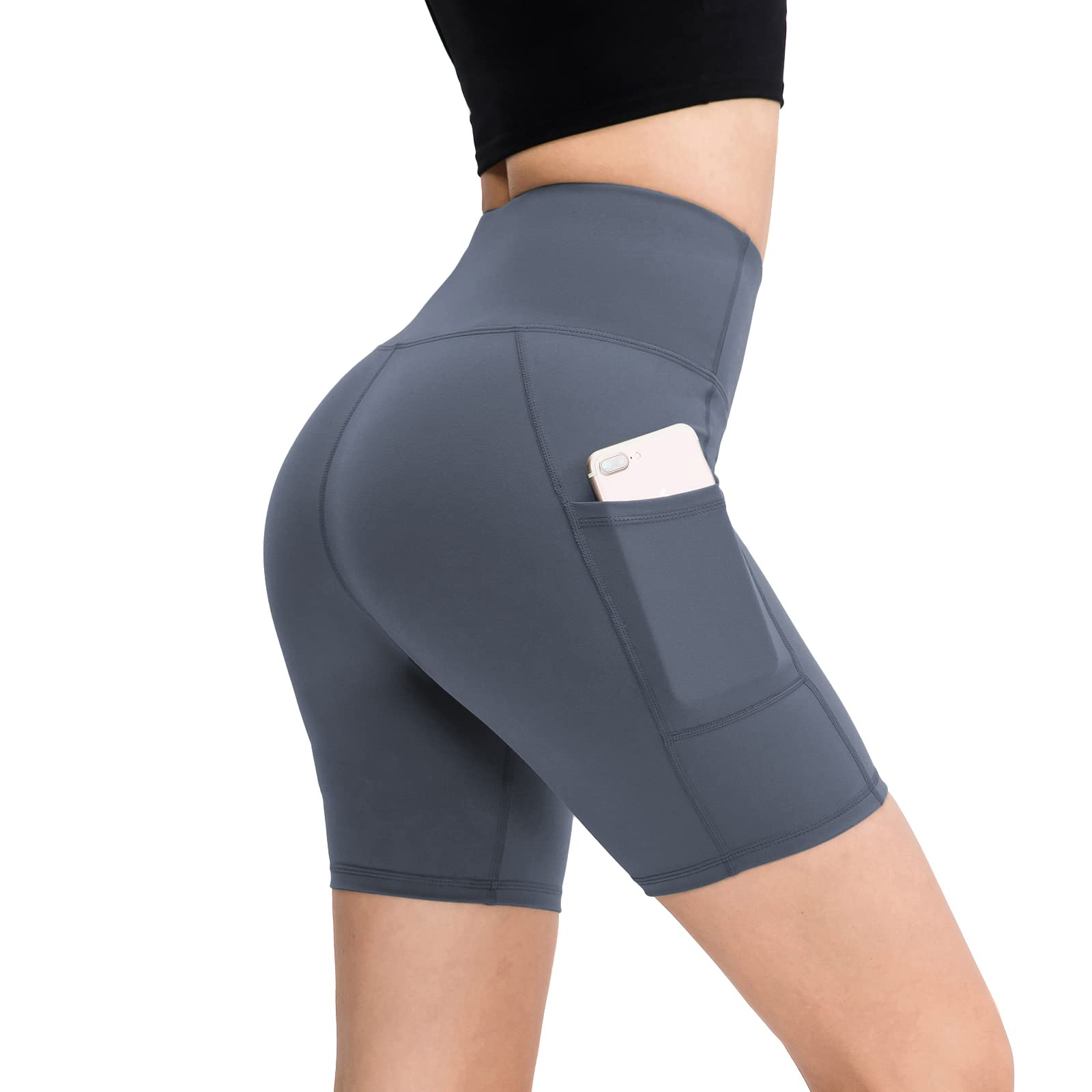 HomyComy Pantalones Cortos Deportivos para Mujer Mallas Elásticas Leggings de Alta Cintura para Fitness Yoga Correr Secado Rápido