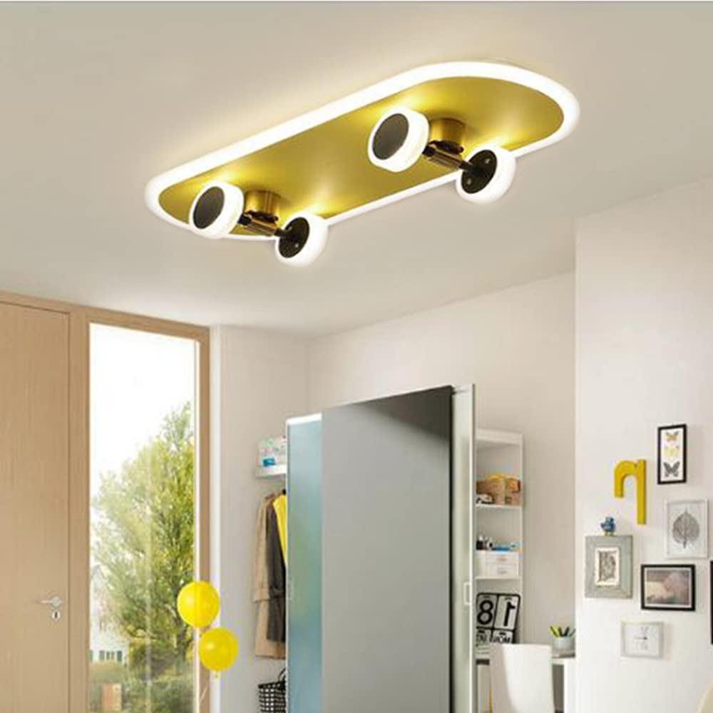 Lampa sufitowa dla dzieci LED deskorolka lampa sufitowa kreatywna lampa do sypialni ściemnialna akryl chłopiec dziewczynka dziecko pokój dziecięcy lampa sufitowa salon jadalnia lampa wisząca,60cm