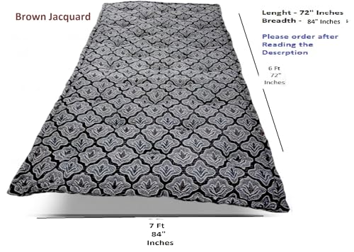 Image of Adim's Soft Cotton Box Quilt Mattress | Mattress offers a combination of comfort, durability and style,making it an excellent choice for a restful night's sleep.(84X72 X5 Inches) Brown jacquard Design