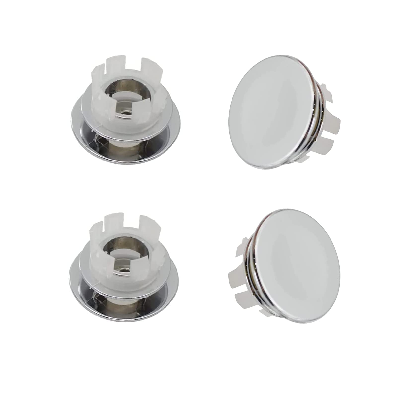 MroMax Lot De 2 Bouchons De Trop-plein Pour évier De Salle De Bain Ou De Cuisine Avec Anneau Ovale Argenté