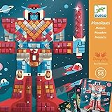 DJECO Space Battle Sticker Mosaic Kit - Craft Your Own Space Battle Scene for School or Gifts - Fun & Creative for Family & Friends, Boys & Girls, Mosaic Art Craft Kit for Kids 5+ - Multi