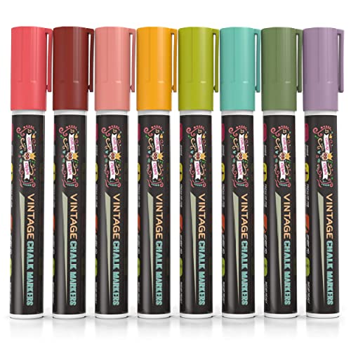 Image of CHALKY CROWN Liquid Chalk Markers - Vintage Colors - 8 Pack, 6mm