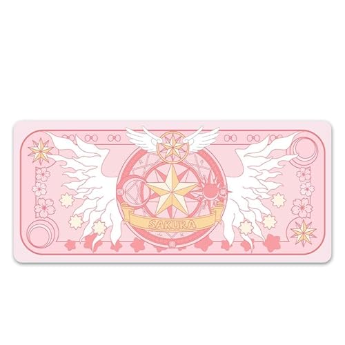 XINGYUNSHI カードキャプターさくら 木之本桜 マウスパッド 大型 おしゃれ 周辺 グッズ 滑り止め マウス用パッド キーボードパッド デスクマット ズ オフィス 自宅兼用 (B,800*400*2mm)の商品画像（Amazon）