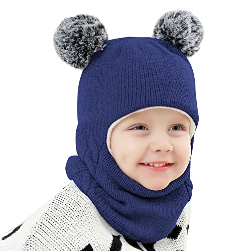 Image of Baby Girls Boys Winter Hat Scarf Kids Earflap Hood Scarves
