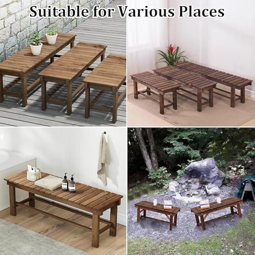 Banc d'extérieur en bois compact pour petits balcons et cours - 7