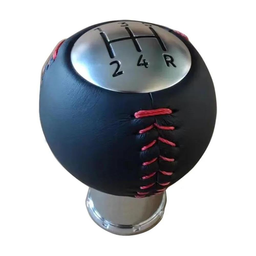 SXQPOCAR Leather 5 Speed Gear Shift Knob for Ford Focus for Fiesta Gear Ball Head Shift Lever Head(Red)