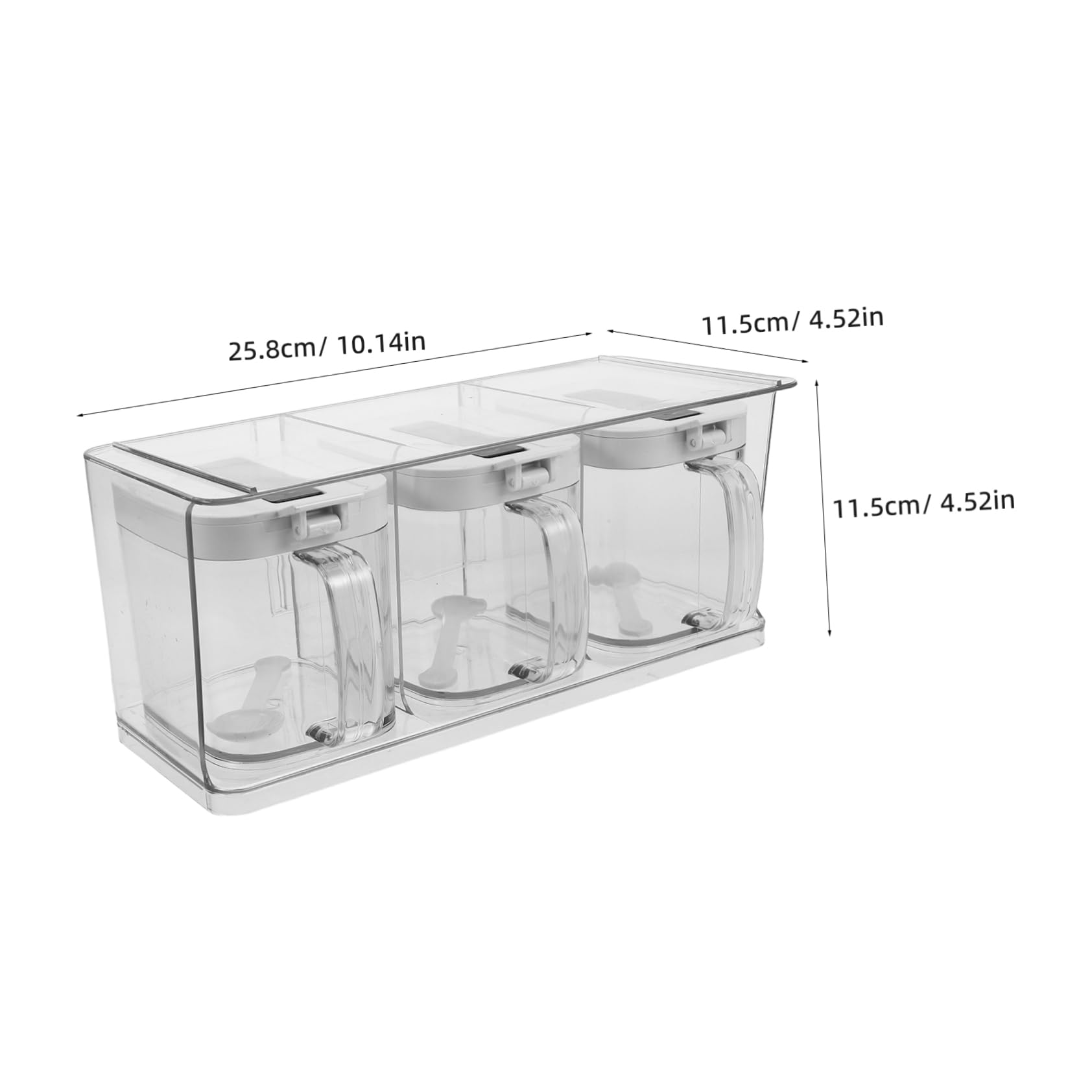 LABRIMP Boîte à Épices Cuisine Transparente avec Couvercle Étanche en Pet, Design Élégant et Simple, Rangement D'assaisonnements Cuisine, 1 Set Mural