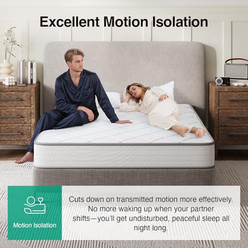 Novilla Twin XL Mattress 8 Inch, Twin XL Hybrid Mattress - Medium Firm with Pocket Springs & Comfort Foam, Cooling Pressure Relief, CertiPUR-US Certified Mattress in a Box - Thumbnail 4