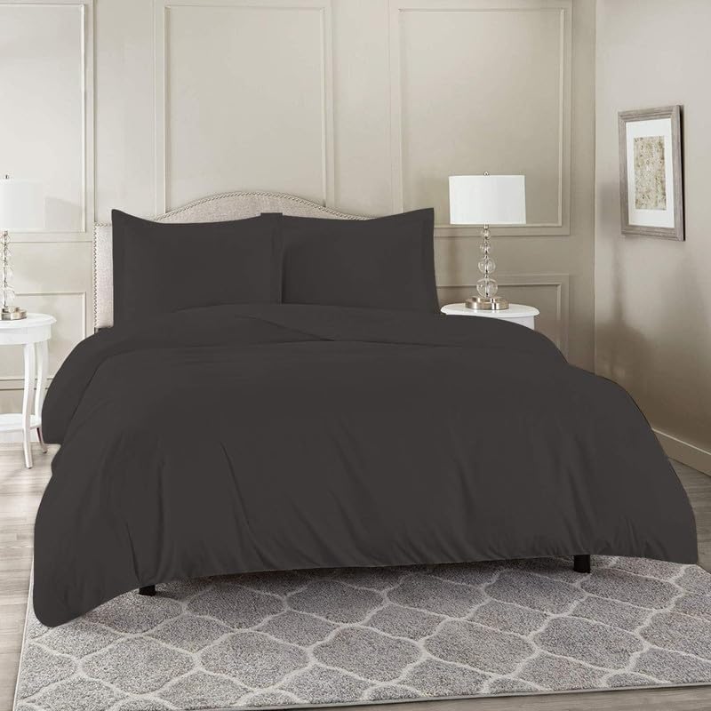 COTT Linen - Cotton Duvet Cover, Rajai Cover, Quilt Cover, Blanket Cover Set - Zipper Closure Style (1 Rajai Cover) (Size_80 X 80 Inch Duvet Cover)_Dark Grey (Pillow Cover Not Included)-image-49
