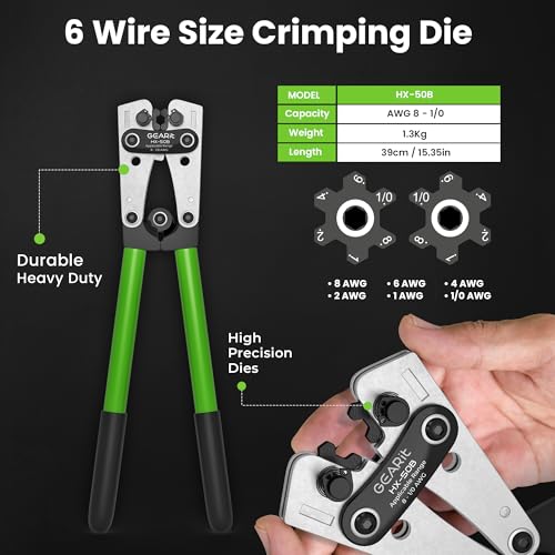 Kit cable de tierra calibre 8 con herramienta para engarzar y terminales termorretractiles 7
