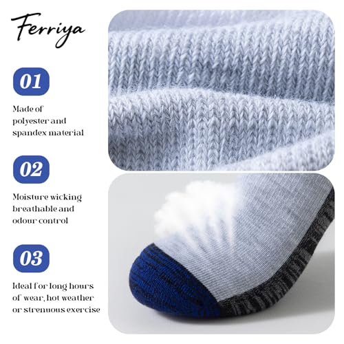 5 Pairs Stretchy Men's Crew Socks, Work Socks with Reinforced Toe&Heel, Arch Support, Terry Cushioning and Absorption2