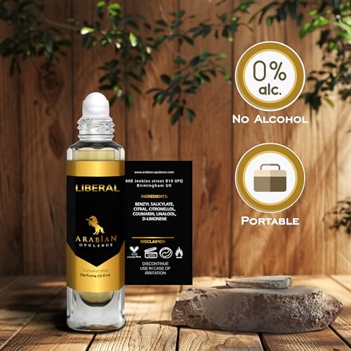 Arabian Opulence FR310 LIBERAL Roll-on Perfume Oil | Concentrated Fragrance Body Oil | Long Lasting Oil Based Perfume for Women | Travel Size Alcohol-Free Soft Perfume Oil Bottle (6ml) - Image 8