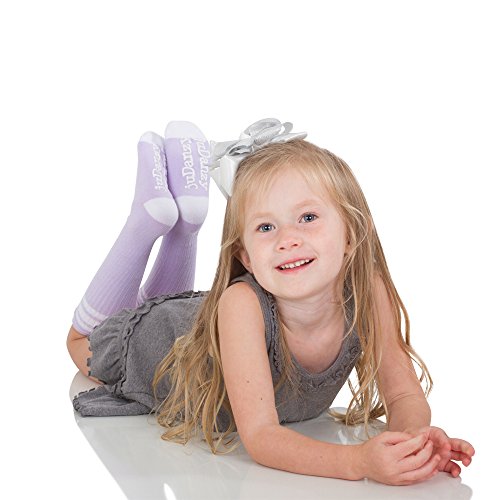 juDanzy 2 Pack of Baby, Toddler and Kids Knee High Tube Socks for Boys and Girls with Grips4