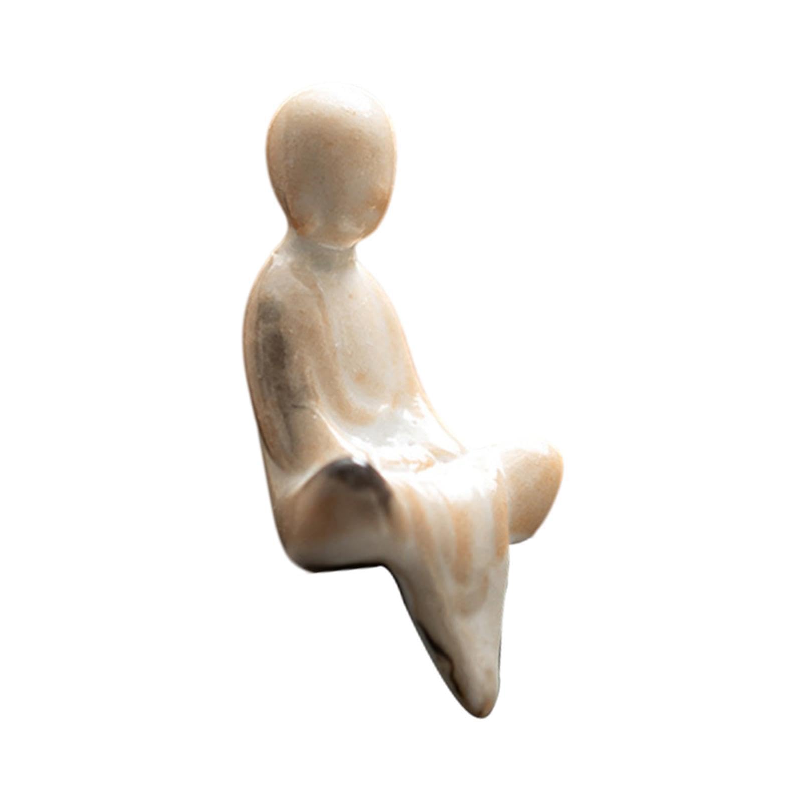 TWISAXC Ceramic Mini Buddha Statue Ornament Nice Gift For Tea Lovers Home Decoration Centerpiece Offices Cabinets Etc Shelves