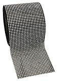 Black & Clear Diamond Rhinestone Mesh Ribbon, Wedding Ribbon, Diaper Cake Ribbon, 4.75