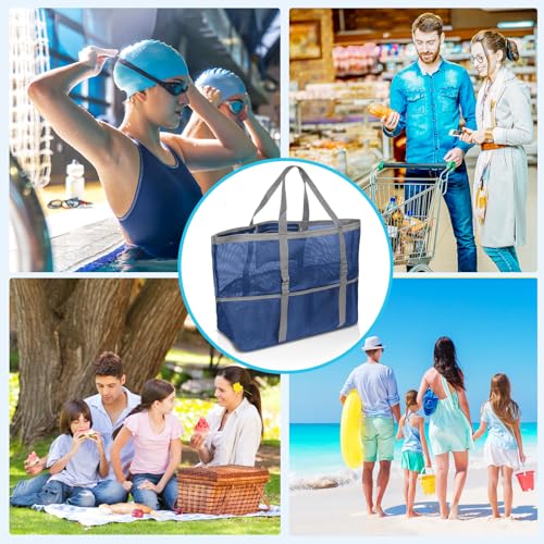 SRISE Mesh Beach Bag - Large Beach Tote Bag for Family Beach Bag for Toys & Vacation Essentials - Image 6