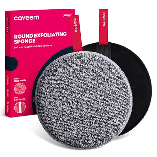 Caveem Esponja exfoliante corporal, esponja para baño y cuerpo, exfoliante corporal para eliminar la piel muerta, esponja suave y áspera y liviana para ducha (Paquete de 2)