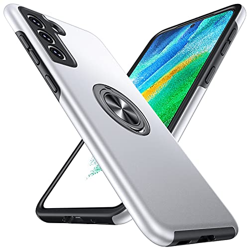 Anqrp Serie Hiddenian Cover per Samsung Galaxy S21 FE 5G, [Cavalletto Incorporato] [Dissipazione di Calore] Anti Caduta e Minimalista Custodia per Samsung Galaxy S21 FE (6.4 Pollici), Argento