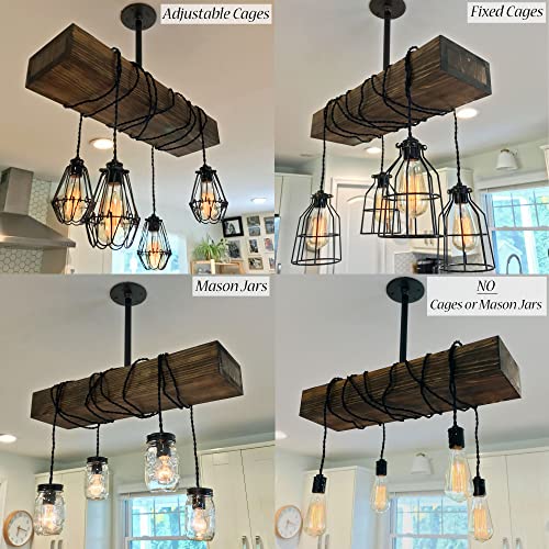 Renewed Decor & Storage Madison Wood Beam Pendant Chandelier Ceiling Light thumb #3