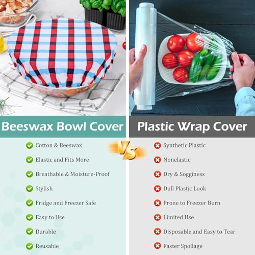 5Pcs Reusable Beeswax Elastic Bowl Covers for Bread Proofing and Food Cover - image 7