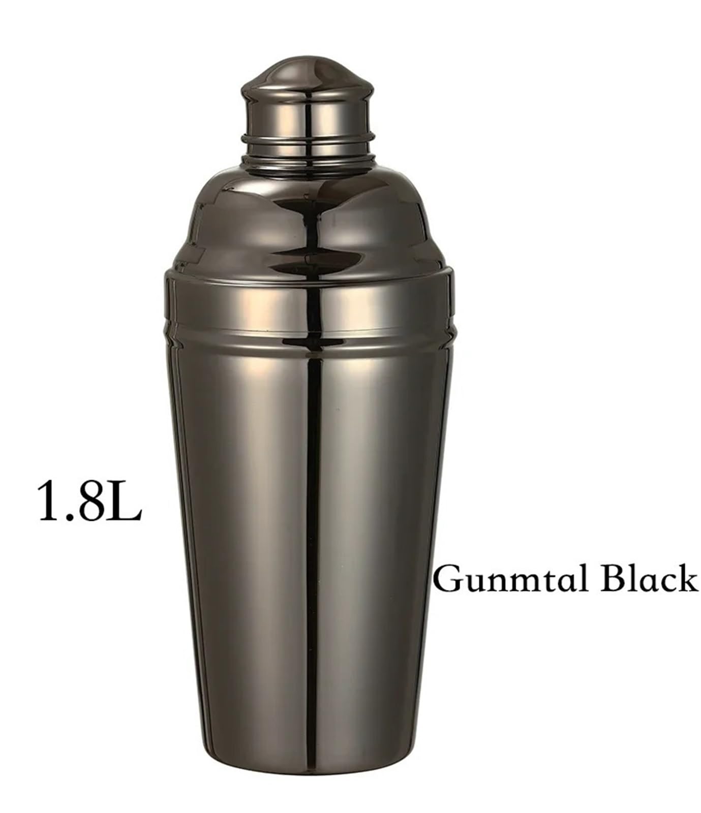 Shakers à Cocktails Shaker Extra Large 61oz-1,8l-304 en Acier Inoxydable, mélangeur à Cocktail, Style vin, Accessoire d'outils de Bar de fête Cocktail Shaker Kit(Gunmetal Black)
