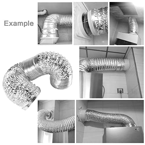 Flexible 4 Inch x 9.8FT Duct 3-Layer Dryer Vent Hose Insulated Aluminum Air Ducting for HVAC Ventilation Exhaust Cooling and Heating, 2 Clamps Included 6 51dOzB5Q0NL