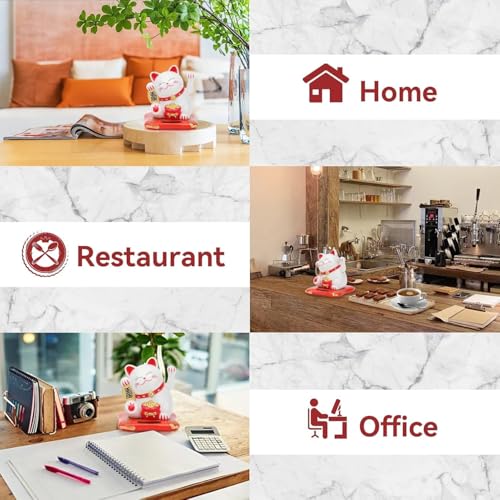 TICFOX Solarbetriebene Winkekatze, Nette Reichtums Willkommenskatze, Reichtum Begrüßung Katze Solarbetriebene niedliche winkende Glückskatze Ornament für Desktop Auto(weiß)