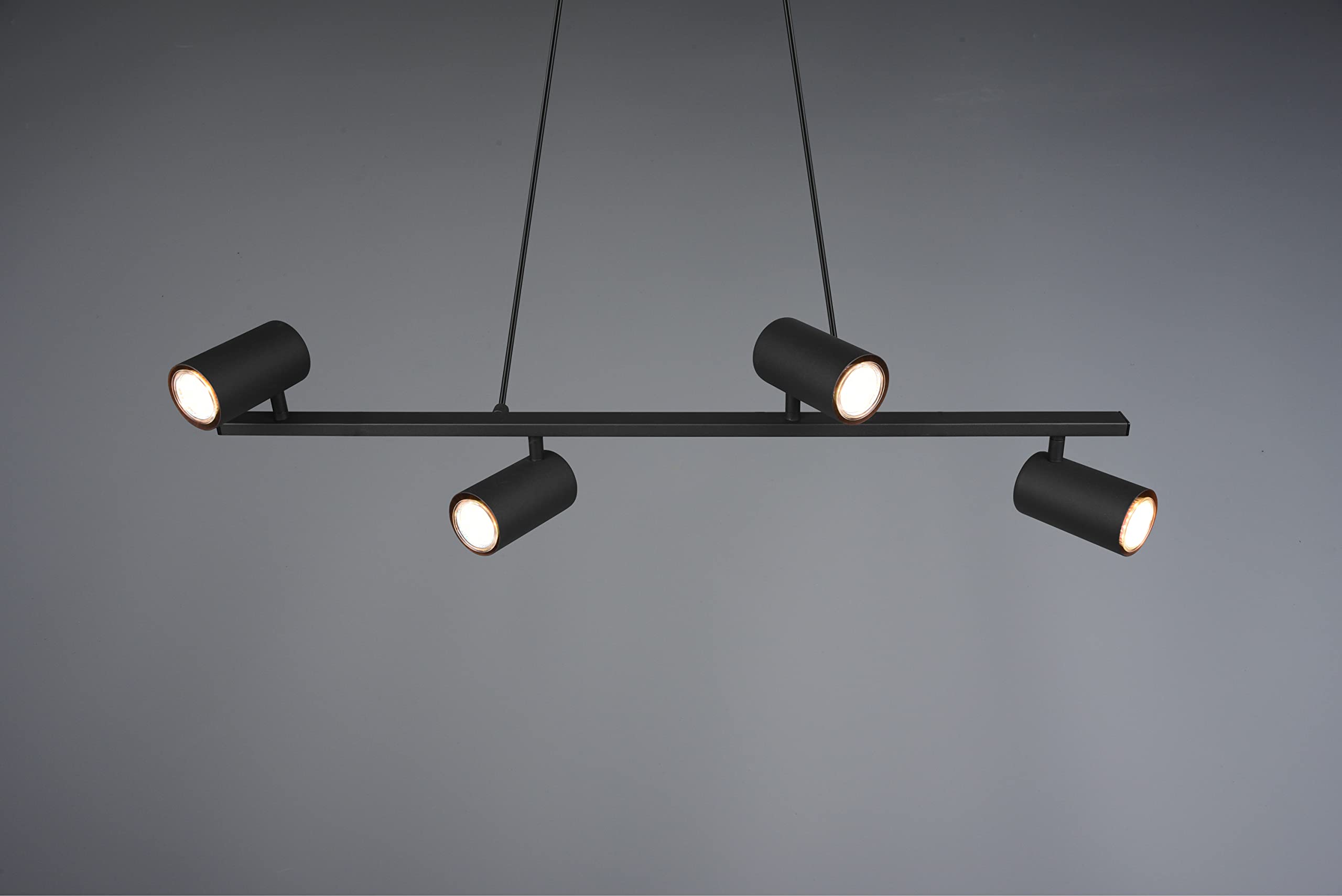 Trio Leuchten Pendelleuchte Marley 302400432, Metall Schwarz matt, exkl. 4x GU10